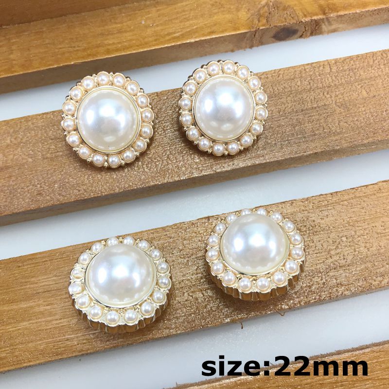 Hl 5 stk 20mm-25mm overtrækstrøje perle rhinestone plating knapper skaft gør-det-selv beklædning sytilbehør: Stil 06