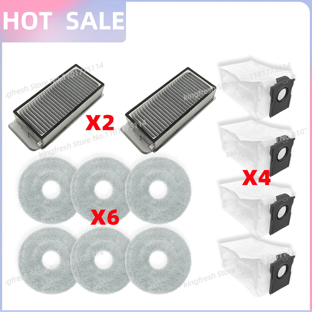 Compatibile con ( Dreame L50 pro ultra / Dreame X50 ultra / Dreame X50 maestro ) Parti per Aspirapolvere Rullo Principale Spazzola Laterale Filtro HEPA Panno per Pulizia Sacchetto della Polvere Accessori: Rosso