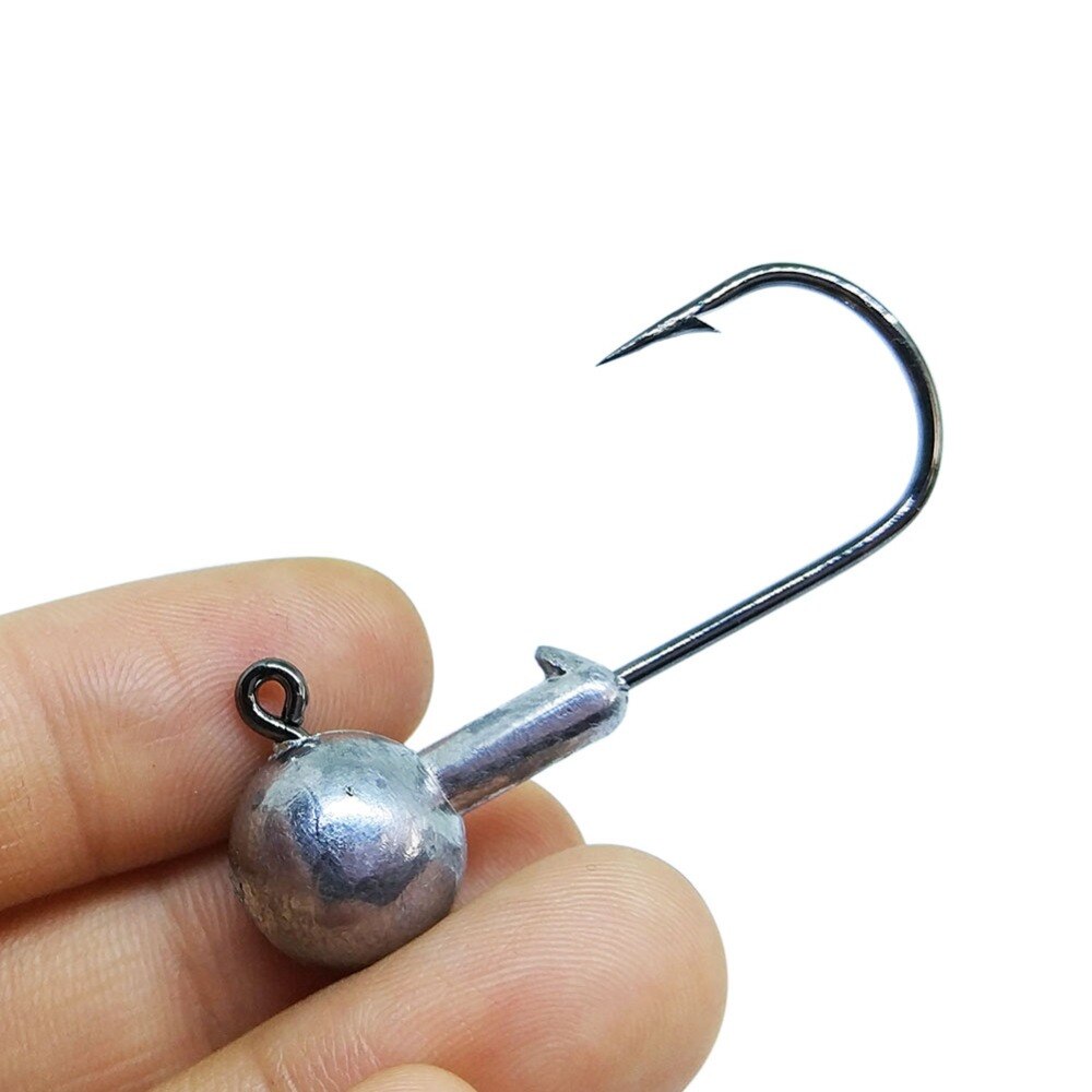 20-50pcs Jig Head Fishing Hooks Set 1.5g-20g Lead Jighead Fishhooks Jigging Hook Unpainted Worm Circle Hook for Carp Fishing