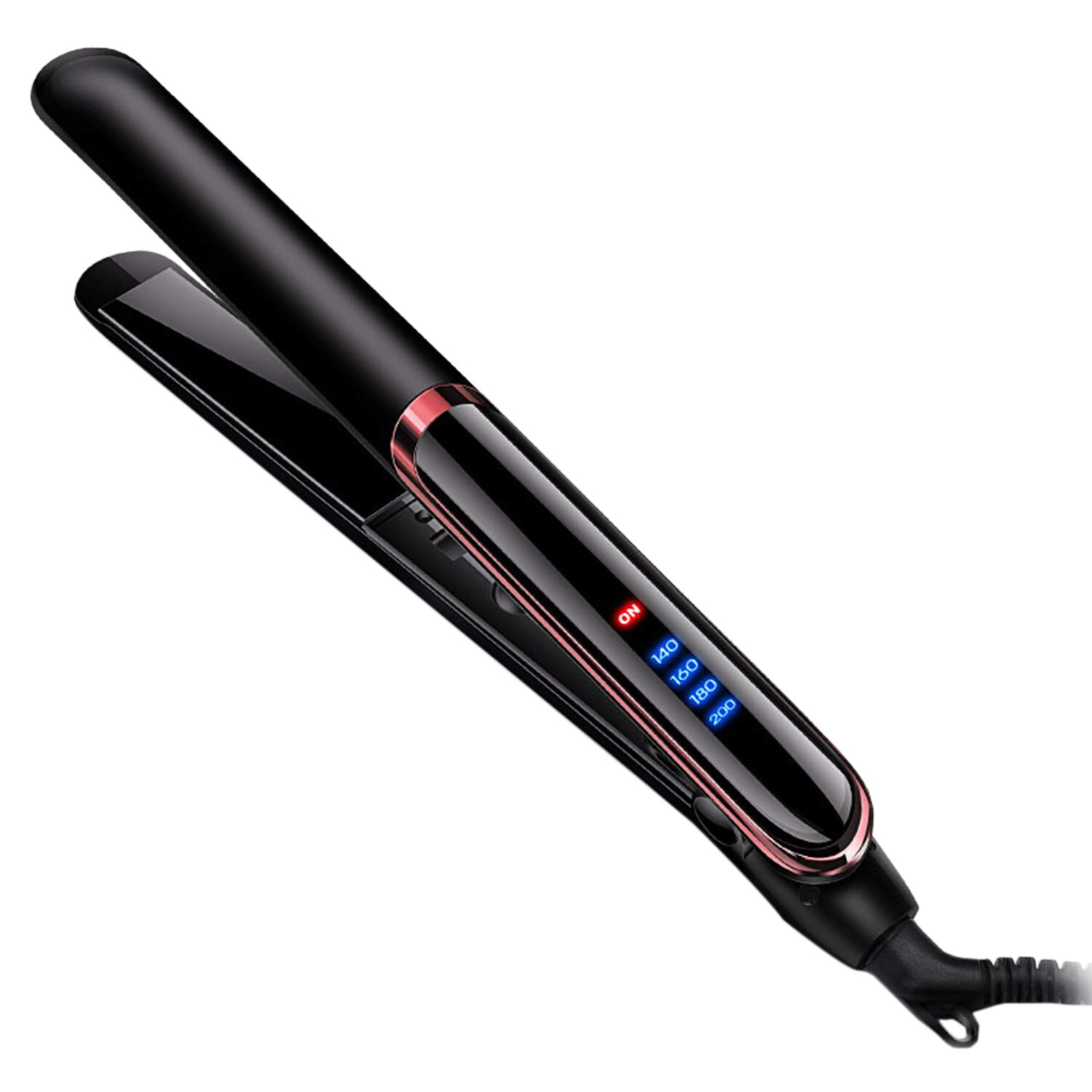 Stijltang Voor Steil Haar Krullend Haar Droog-Nat Dual Purpose Flat Iron Led Digitale Rechttrekken (Zwart): Black