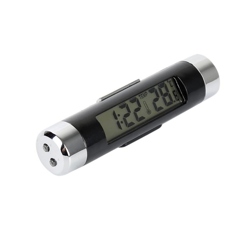Portable 2 en 1 voiture numérique LCD horloge et affichage de la température électronique horloge thermomètre voiture automobile bleu rétro-éclairage avec Clip