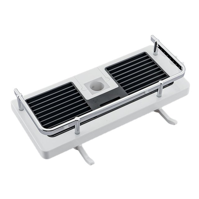 Shower Storage Rack Bathroom Organizer Pole Shelves Shampoo Tray Stand Single Tier No Drilling Lifting Bathroom Accessories: White Round Hole