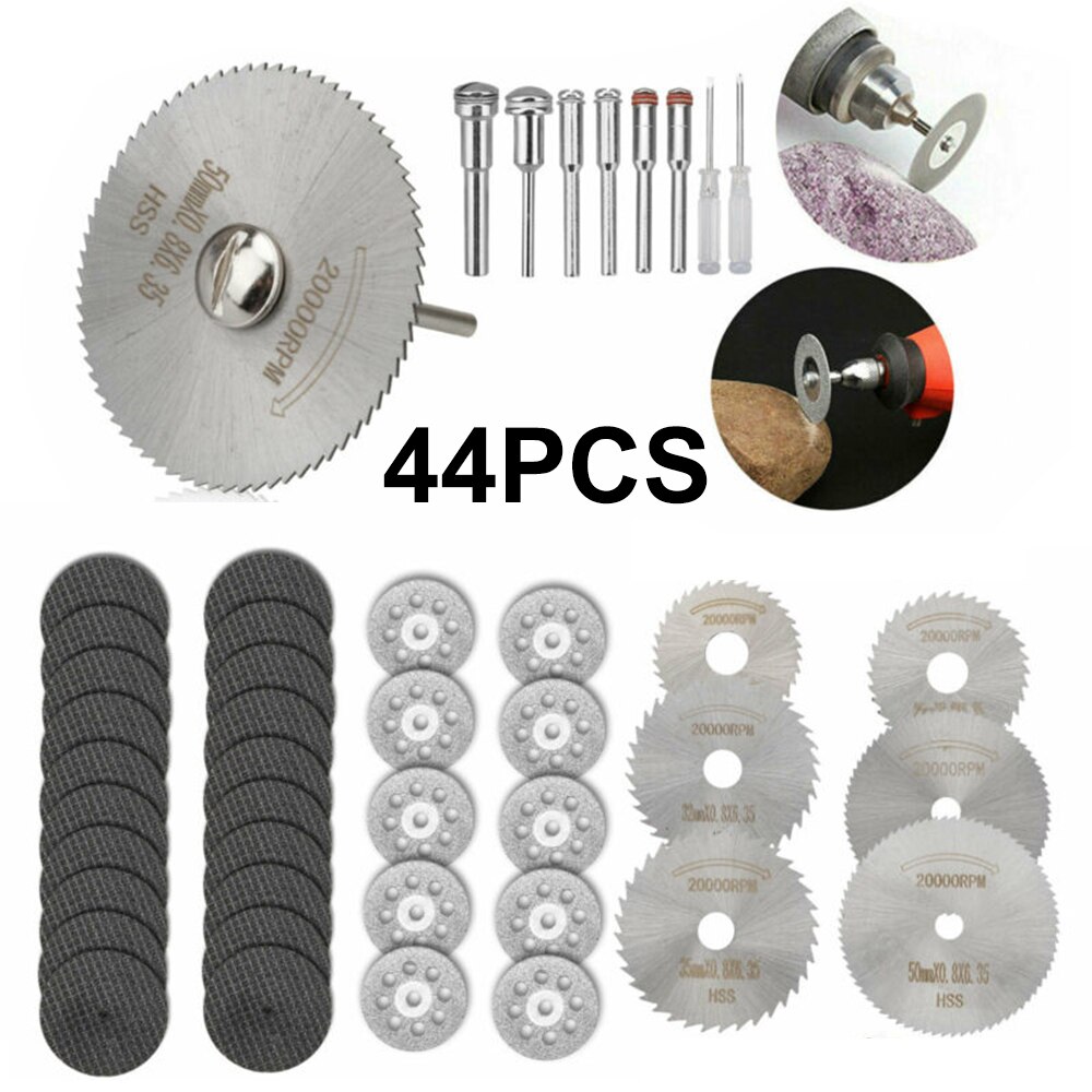 44 PCS Diamond Cutting Wheel Saw Cutters Cut Off Discs Set for Rotary Tool