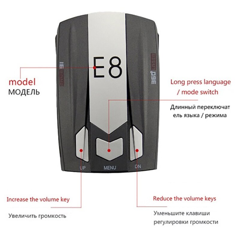 Detector de radar de velocidade do carro com display led voz alerta e sistema de alarme detector de radar kit com detecção de 360 graus