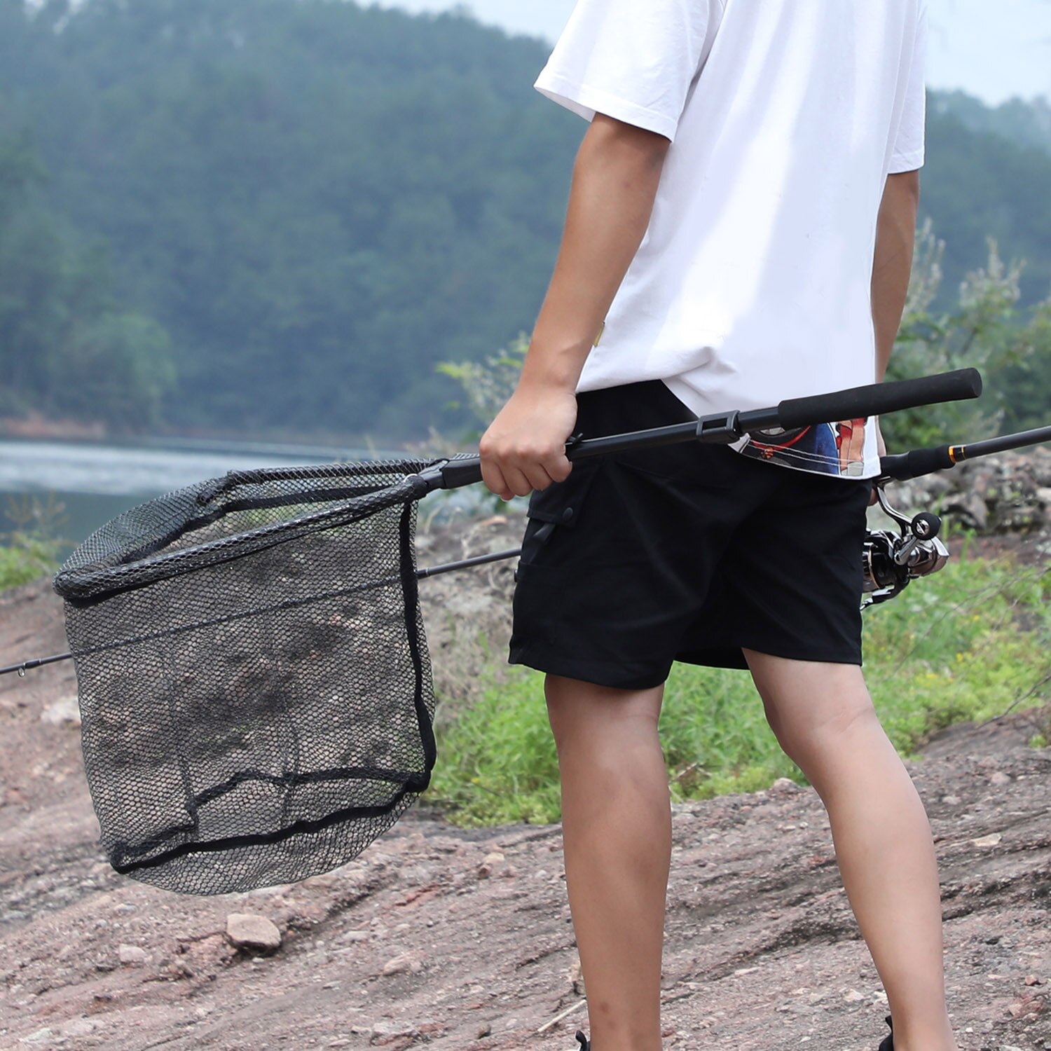 Sougayilang Fishing Net 65/95/112cm Folding Fishing Brail Net Telescopic Fishing Landing Net Scoop with Eva Handle Fishing Tools