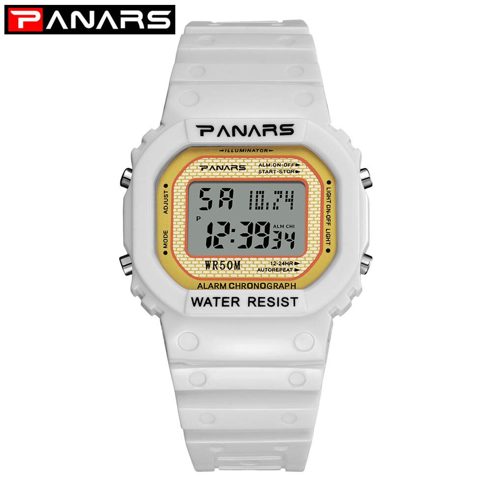 Panars Mode Dames Horloges Voor Vrouwen Led Digitale Sport Dames Horloge 50M Waterdichte Horloge Alarm Relogio Feminino: Goud