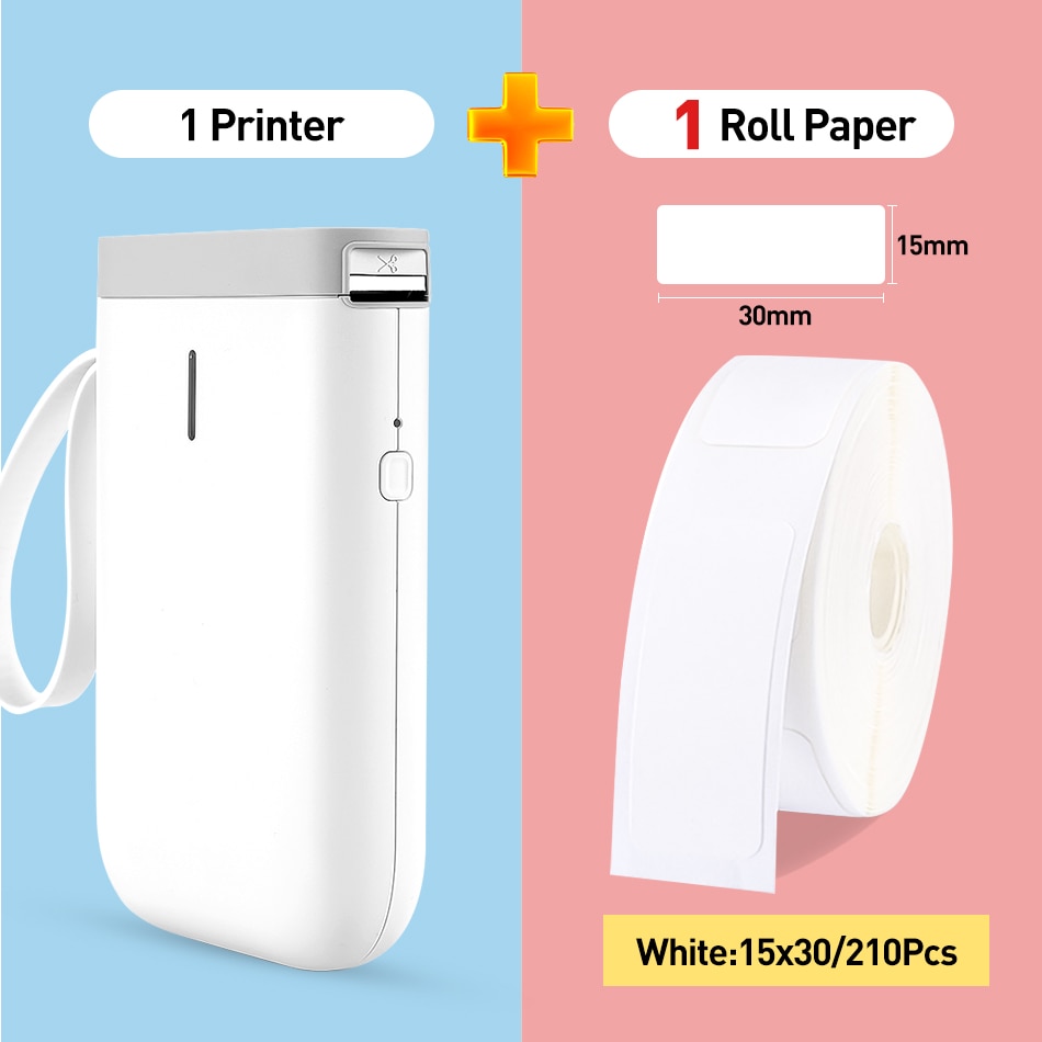 D11 Wireless label printer Portable Pocket Label Printer Portable BT Thermal Label Printer Home Use Office Fast Printing Printer: White 1WhiteLabel A