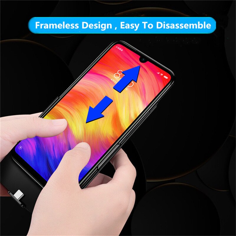 6800Mah Powerbank Batterij Opladen Cover Voor Xiaomi Redmi Note 7 Pro Draagbare Batterij Oplader Case Voor Redmi Note 7 batterij Case