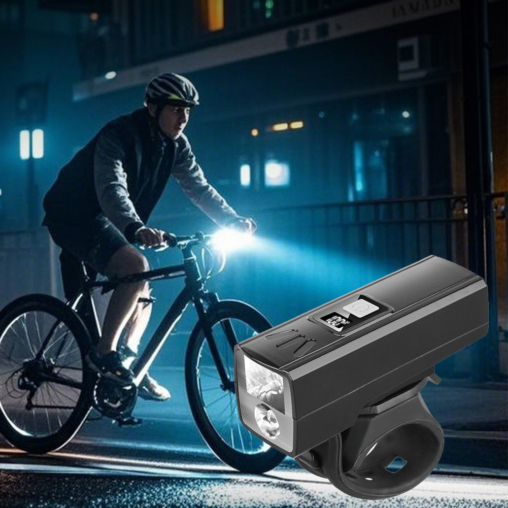 Fietskoplamp met siliconen pad Markeer LED-licht Digitaal display Lichtgewicht fietsverlichting voor reisfietsaccessoires