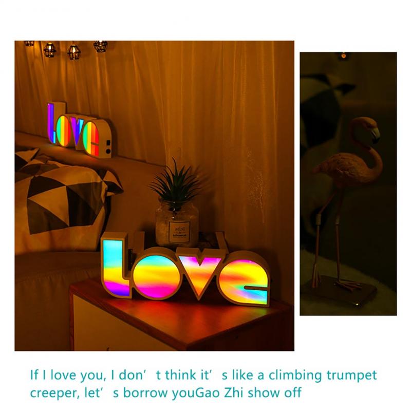 Luces LED de amor con alfabeto, lámpara creativa para decoración de de boda, ambiente romántico para el hogar