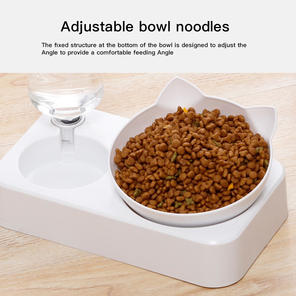 Alimentador automático para animal de estimação, tigela de comida com dispensador de água, pote duplo, suporte elevado para beber, pratos para pet, suprimentos, cão e gato
