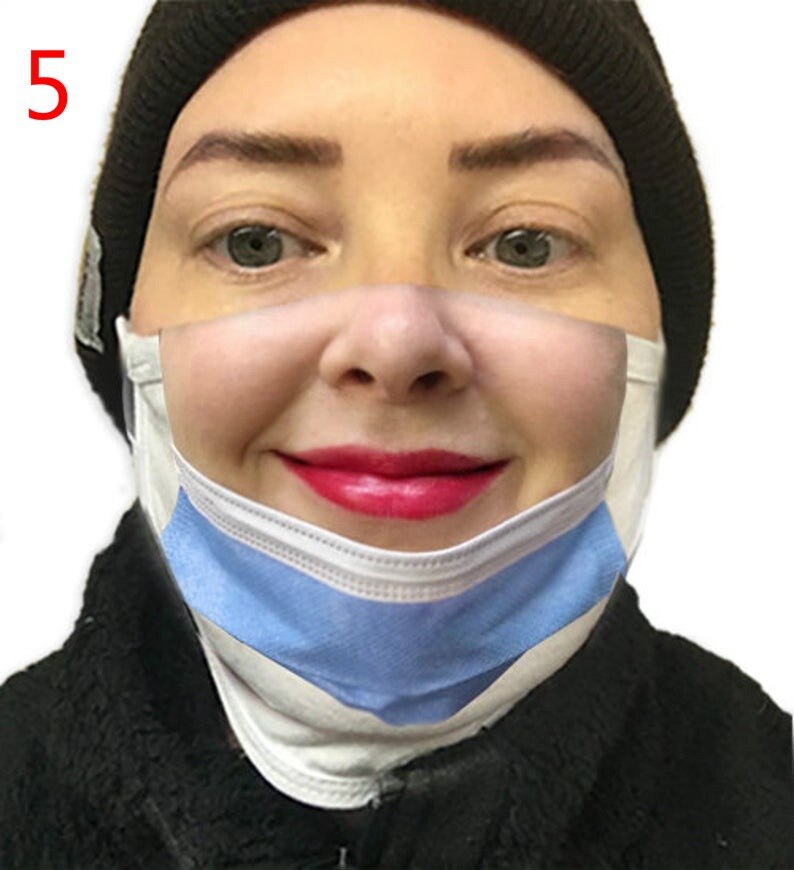 Mascarilla facial Unisex con estampado divertido para hombre y mujer, cubreboca suave, a prueba de polvo, reutilizable, con filtro, para broma, 1 Uds.: 5