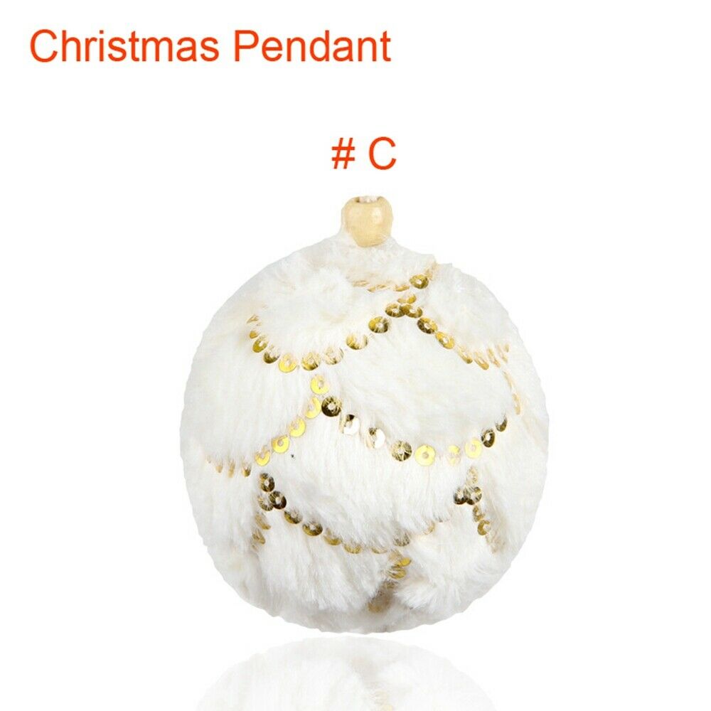 1pc jule plysj perle skum ball juletre ornament hengende kule ball anheng juletre dekorasjoner til hjemmet: C