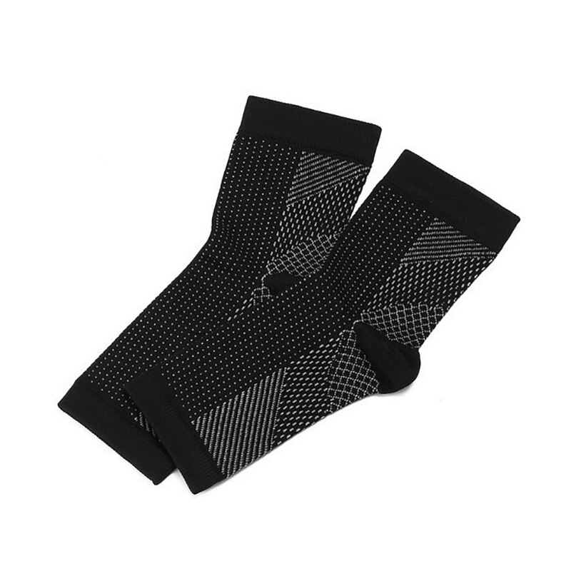 1 par sports ankelstrømper kompression stil anti træthed fod ærme åndbar til sommer støtte sokker spandex sort unisex: Sm