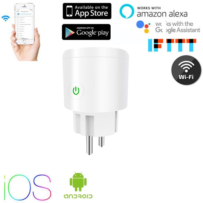 WIFI Smart Plug Socket 16A/10A Power Monitor EU Plug Control Smart Timing Socket Wireless Outlet Voice Intelligent Control Alexa