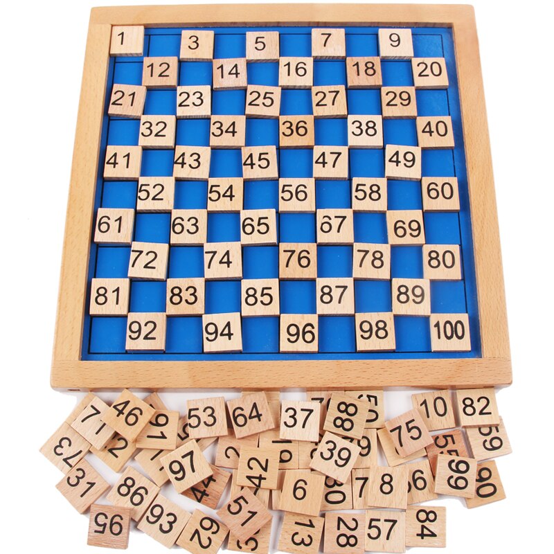 1-100 Puzzle digitale continuo bambini aiuti per l&#39;apprendimento precoce blocchi di conteggio in legno apprendimento prescolare giocattoli educativi bambini piccoli