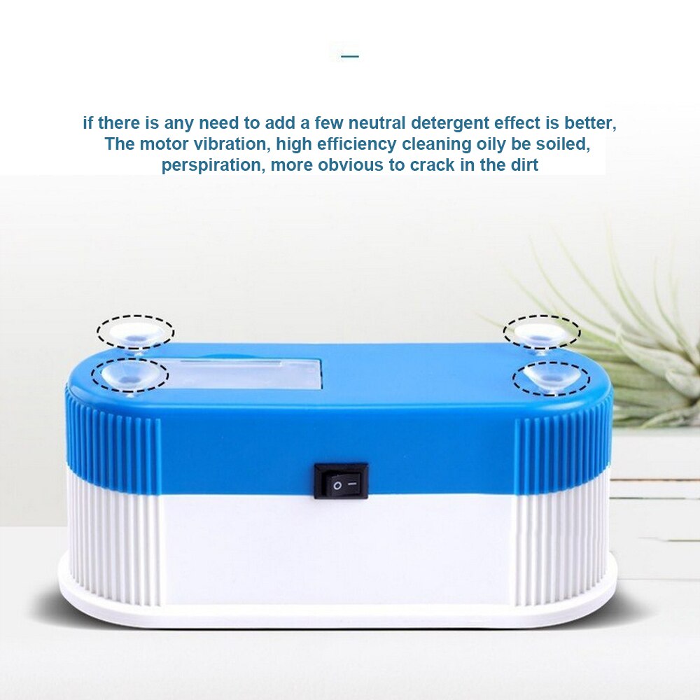 Portable Ultrasonic Cleaner Mini Automatic Ultrasonic Bathroom Ultrasonic Jewelry Cleaner for Glasses Strong Cleaning Machine: Blue