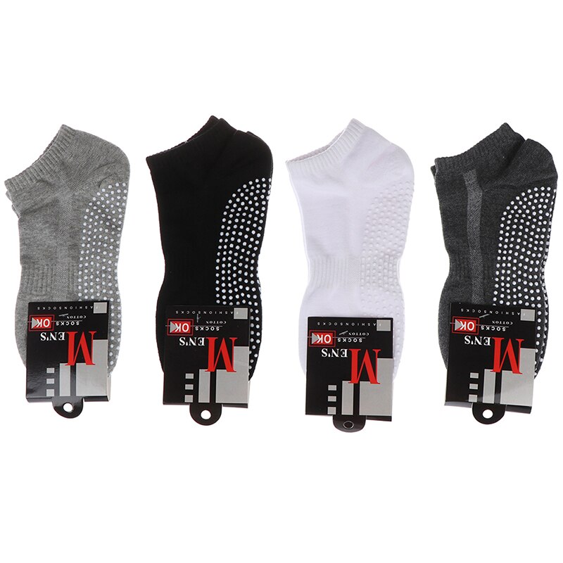 1pair Fitness Size 39-44 Men's Cotton Non-slip Yoga Socks With Grips Breathable Anti Skid Floor Socks For Pilates Gym Sock
