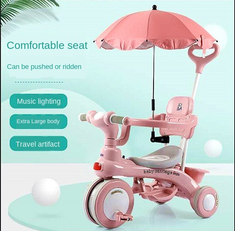 Baby Driewieler Pedaal Fiets 1-3 Jaar Oude Kinderen Rit Op Auto Lopen Tool Drie Wiel Fiets Baby Kinderwagen met Muziek Licht: I
