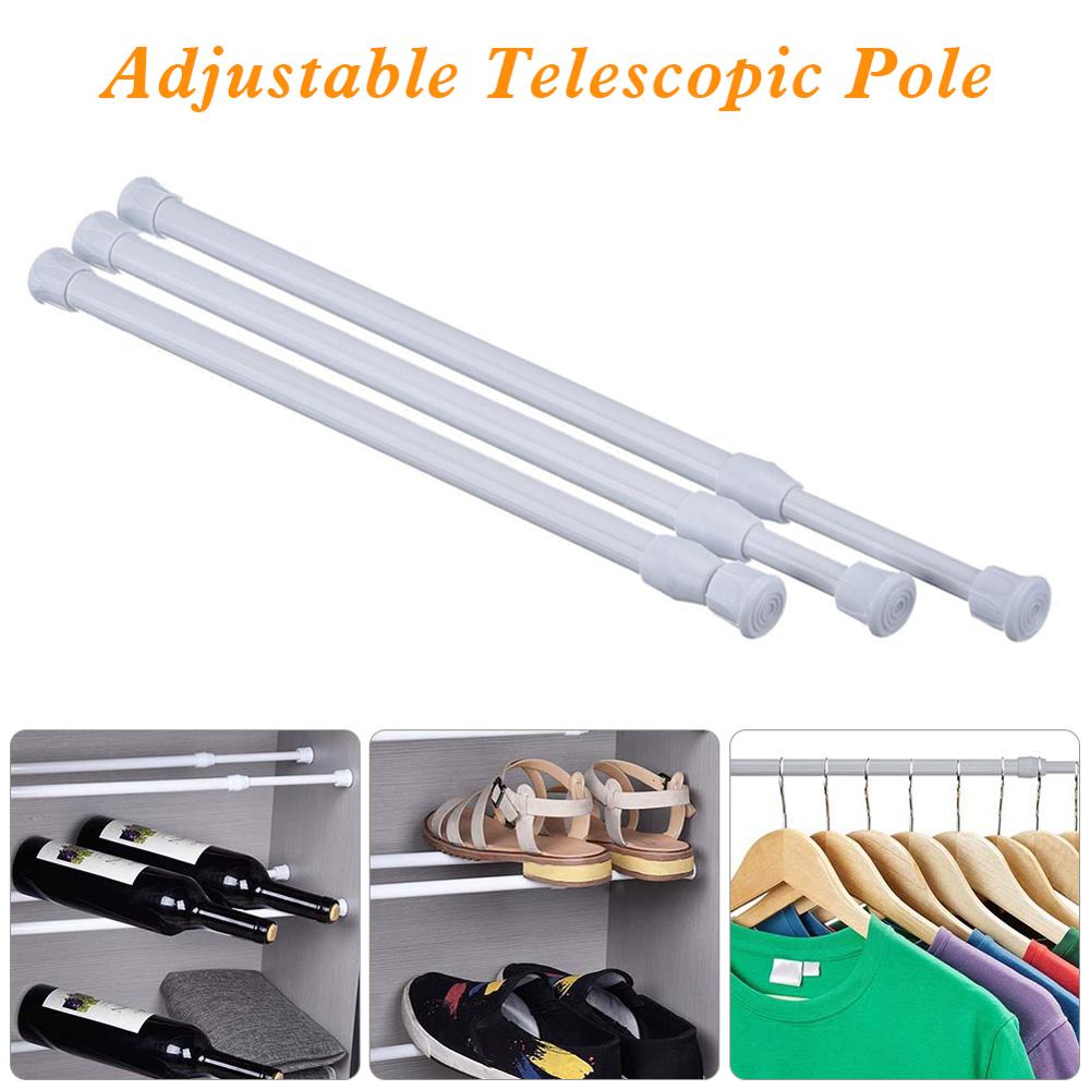 Bathroom Shower Curtain Rods Adjustable 3 Sizes Spring Extendable Tension Telescopic Pole Rod Hanger Bathroom Product