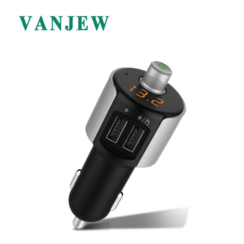 VANJEW C27 Auto Bluetooth Fm-zender Dual Usb-poorten FM Modulator MP3 Speler Radio Zender Hand freecall Voltage Detectie