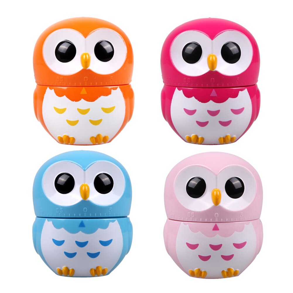 Owl Kitchen Timer 60 Minutes Timer Mechanical Cooking Tool Cute Cartoon Animal Shape Kitchen Accessories