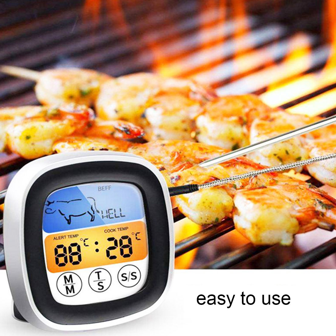Thermo Pro Digital Thermometer for Oven Digital Lcd Display Probe Food Thermometer Timer Cooking Kitchen Bbq Meat