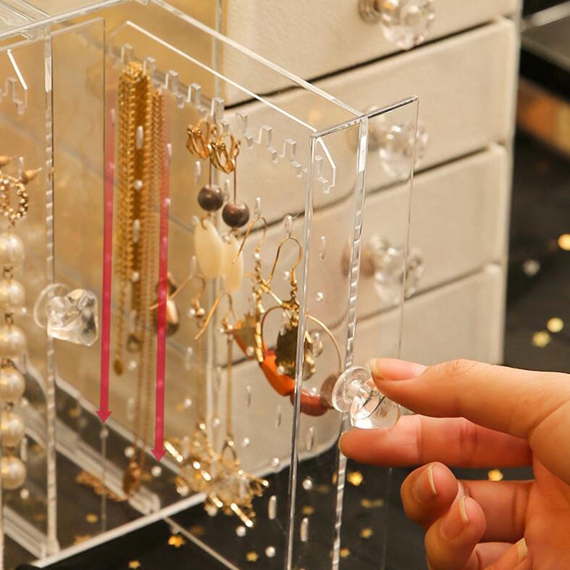 Smykker opbevaringsboks øreringe udstillingsstativ arrangør halskæde smykker udstillingsskab skuffe opbevaringsstativ klar plastkasse