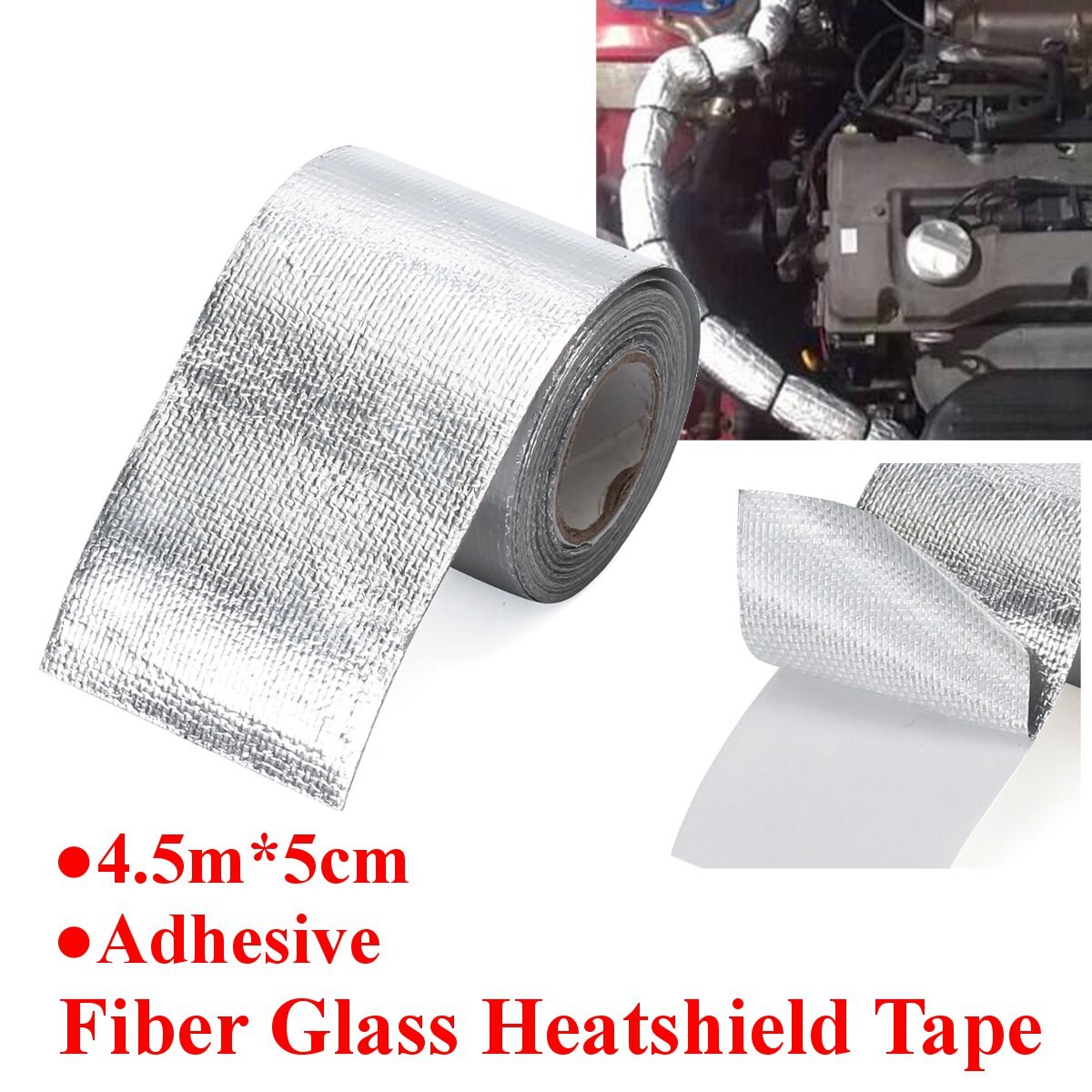 Good Sealing Fireproof 450cm Heat Shield Wrap Heatshield Tape Outdoor Cooler Tube Car Tuning Fiberglass Heat Shield Tape