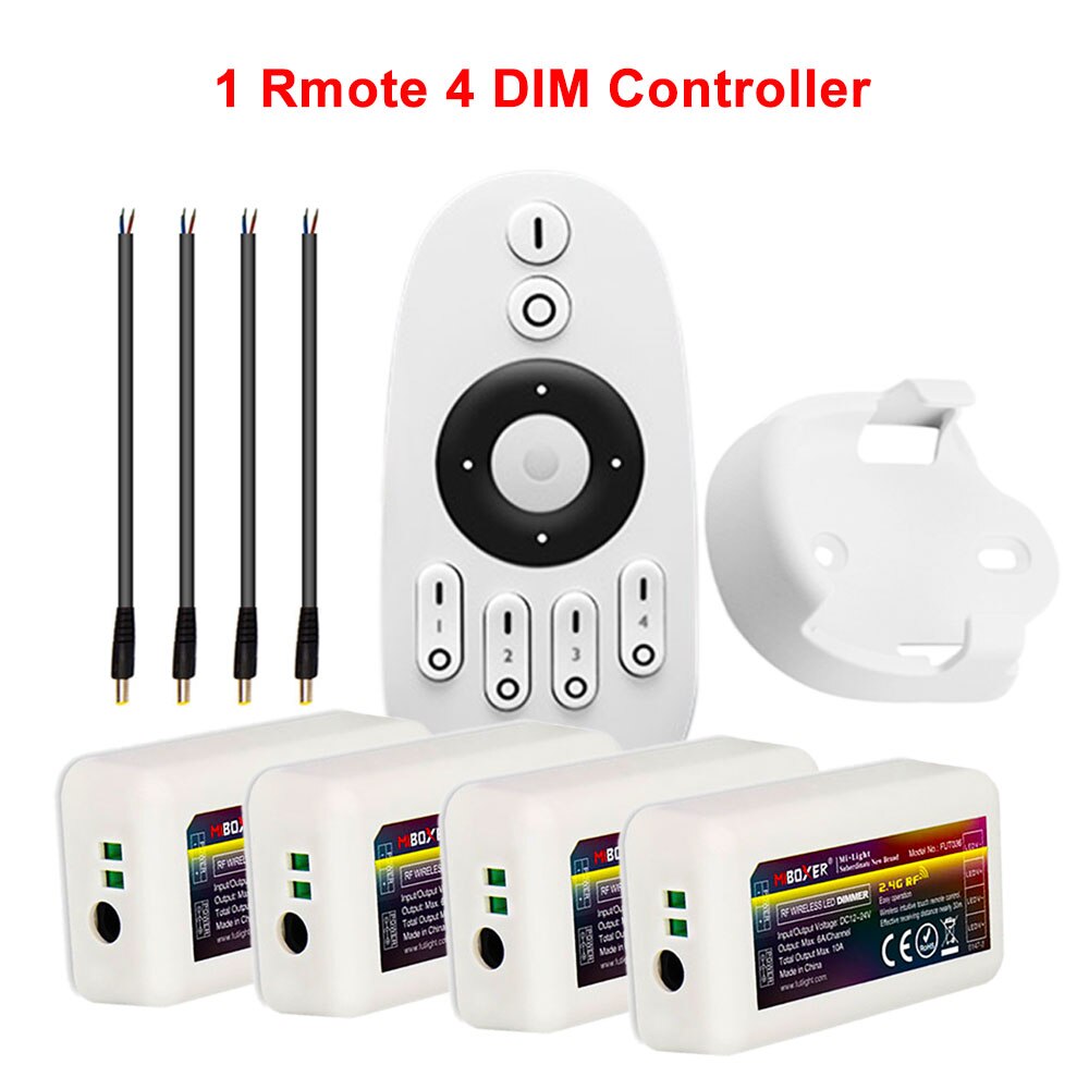 MiBoxer Milight Dimmer 4-Zone RF CCT Remote With Handle 2.4GHZ Gateway WL-Box1 Wifi Controller For 2835 5050 LED Strip Light: 1Remote 4Controller