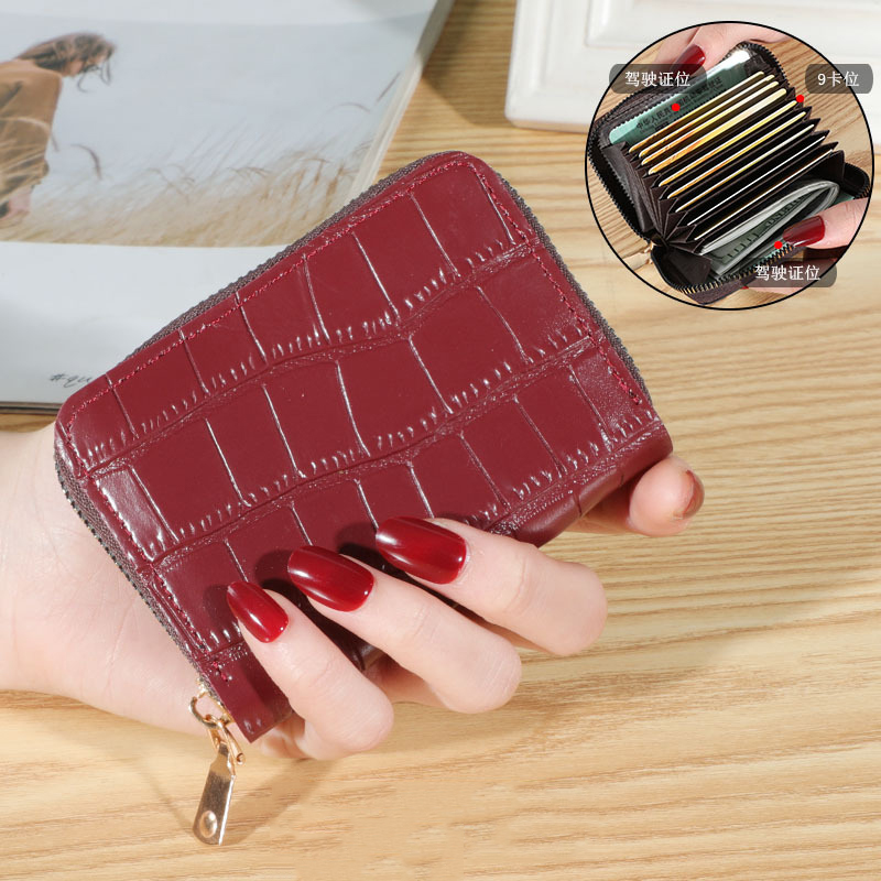 Vrouwen Mini Id-kaart Houders Krokodil Business Credit Card Houder Pu Leather Slim Bankkaart Case Organizer Portemonnee Rits Unisex: 2