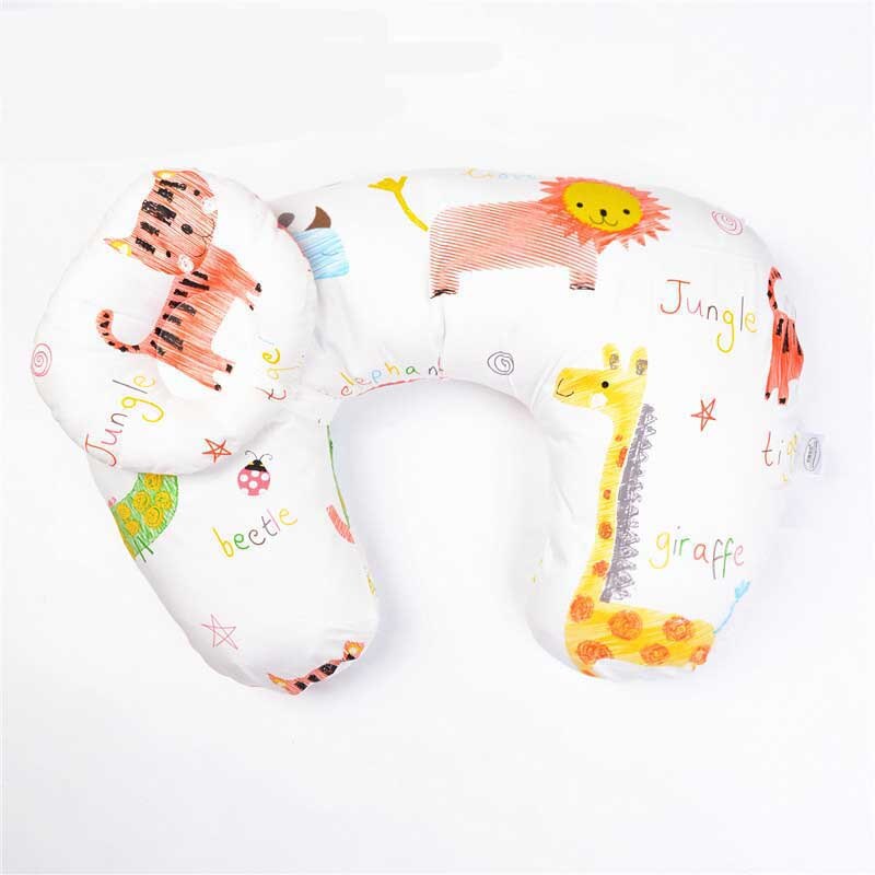 Oreiller d&#39;allaitement en coton en forme de U pour -né, coussin lombaire pour allaitement: lion
