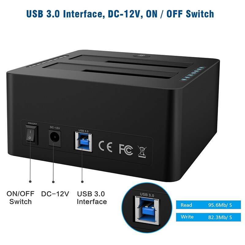 Hard Drive Card Reader External Triple SATA IDE HDD Docking Station for 2.5/3.5 Inch SATA HDD Standalone Cloner