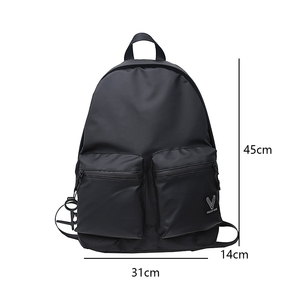 Hip Hop Streetwear Men's Solid Backpack Cool Youth Reflection Backpacks Waterproof Nylon Backpack Lightweight Bookbag for Men