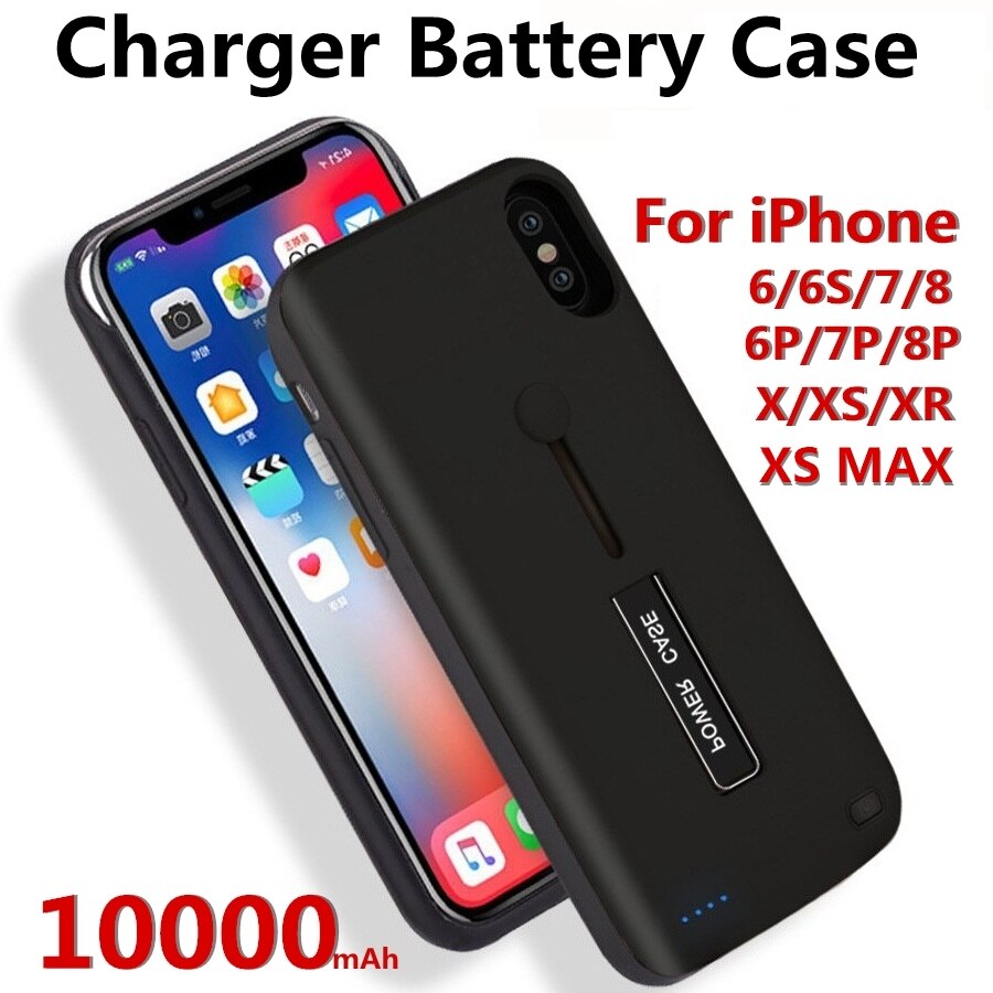 10000mAh Power Bank Für iphone 6 6s 7 8 Plus Batterie Ladegerät Fall Für iphone X XS Max XR Batterie Fall Ladegerät Fall Backup