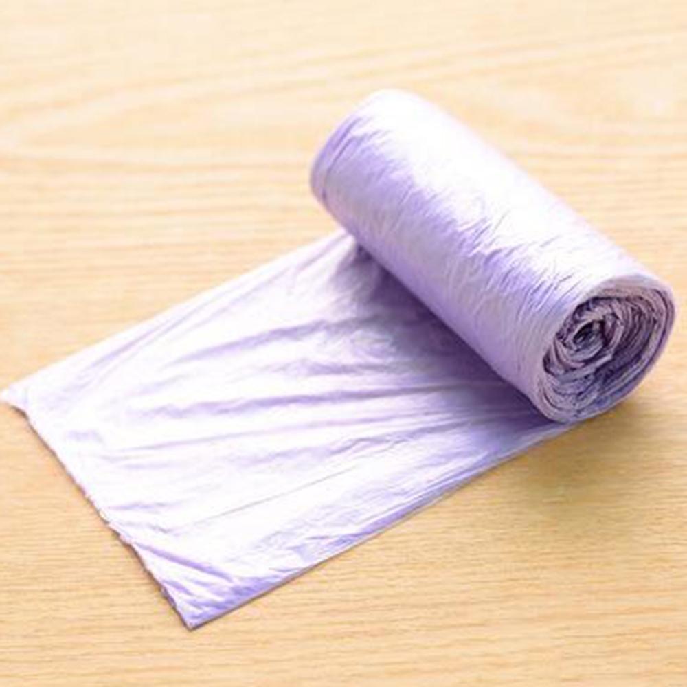 25 pcs/roll Kitchen Garbage Bag Single Color Thickened Breakpoint One-off Cleaning Waste Bag Plastic Trash Bag 45*50cm: Purple