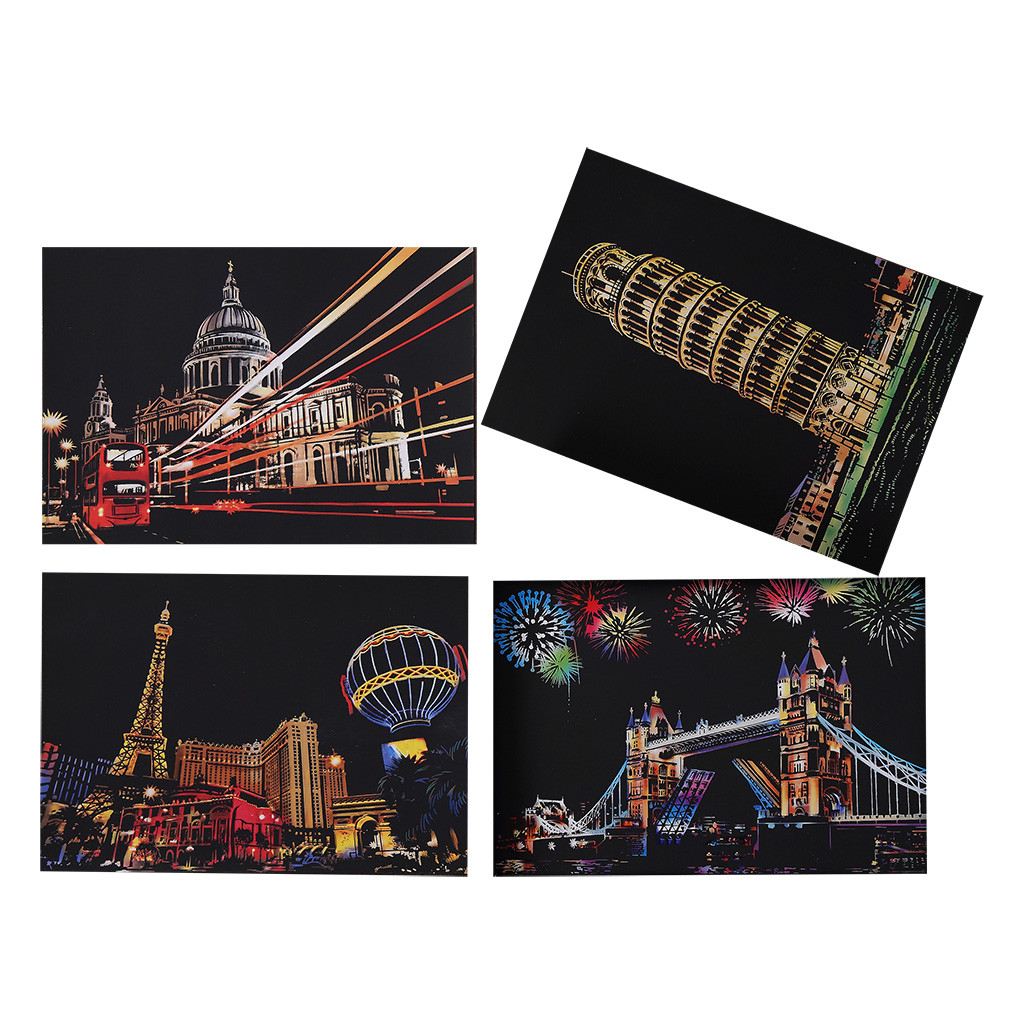 Magic Paper Rainbow Scratch Art Paper DIY Scratch Art Painting Paper With Wooden Drawing Stick Kids For Boy Girls: C