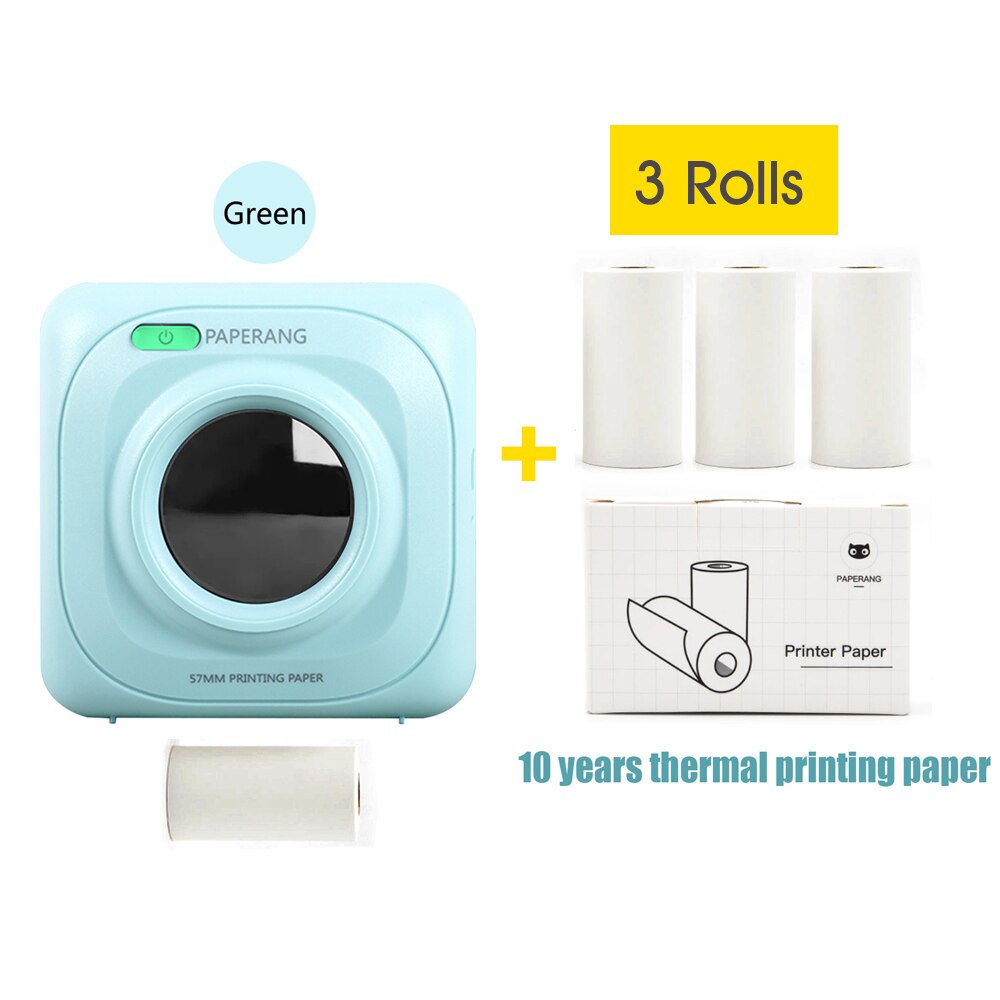 PAPERANG-Impresora térmica de bolsillo P1, dispositivo de impresión portátil, inalámbrica, BT, móvil, 200dpi, para fotos, recibos, notas, etiquetas: GR-4 Rolls Paper