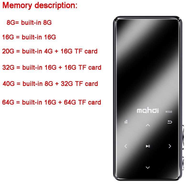 Metal Mp4 Player Ultrathin Built-in Speakers Lossless Portable Audio Players FM Radio Ebook Voice Recorder Video player