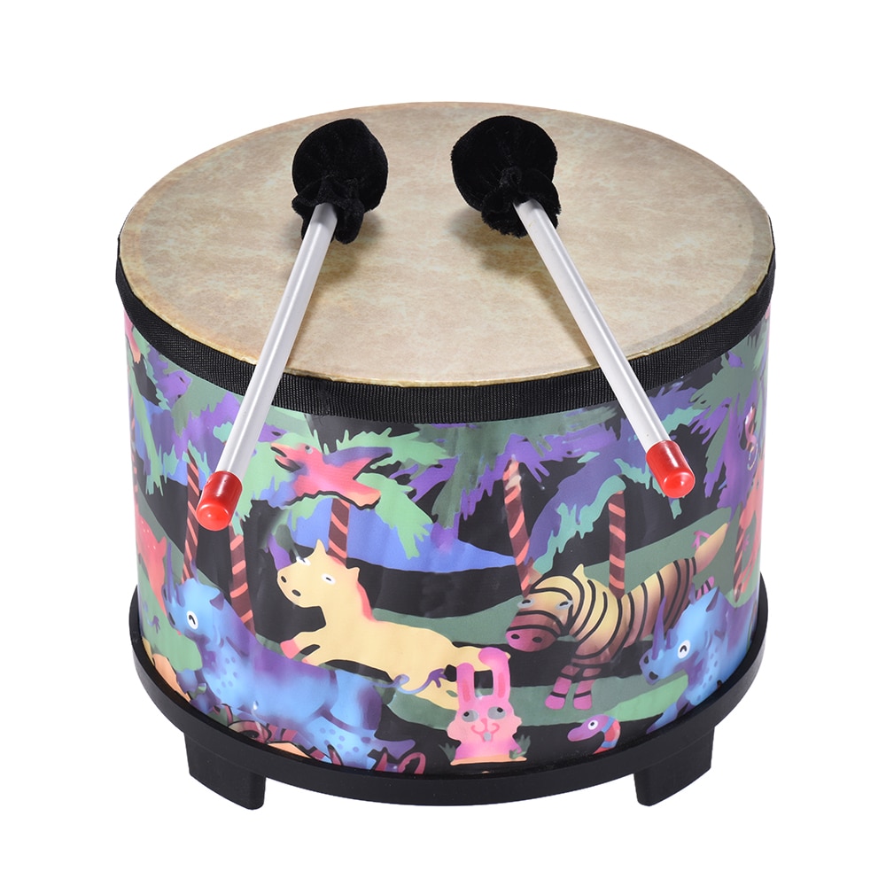10 pouces plancher en bois tambour éducatif Instrument de musique rassemblement Club carnaval Instrument de Percussion pour enfants enfants
