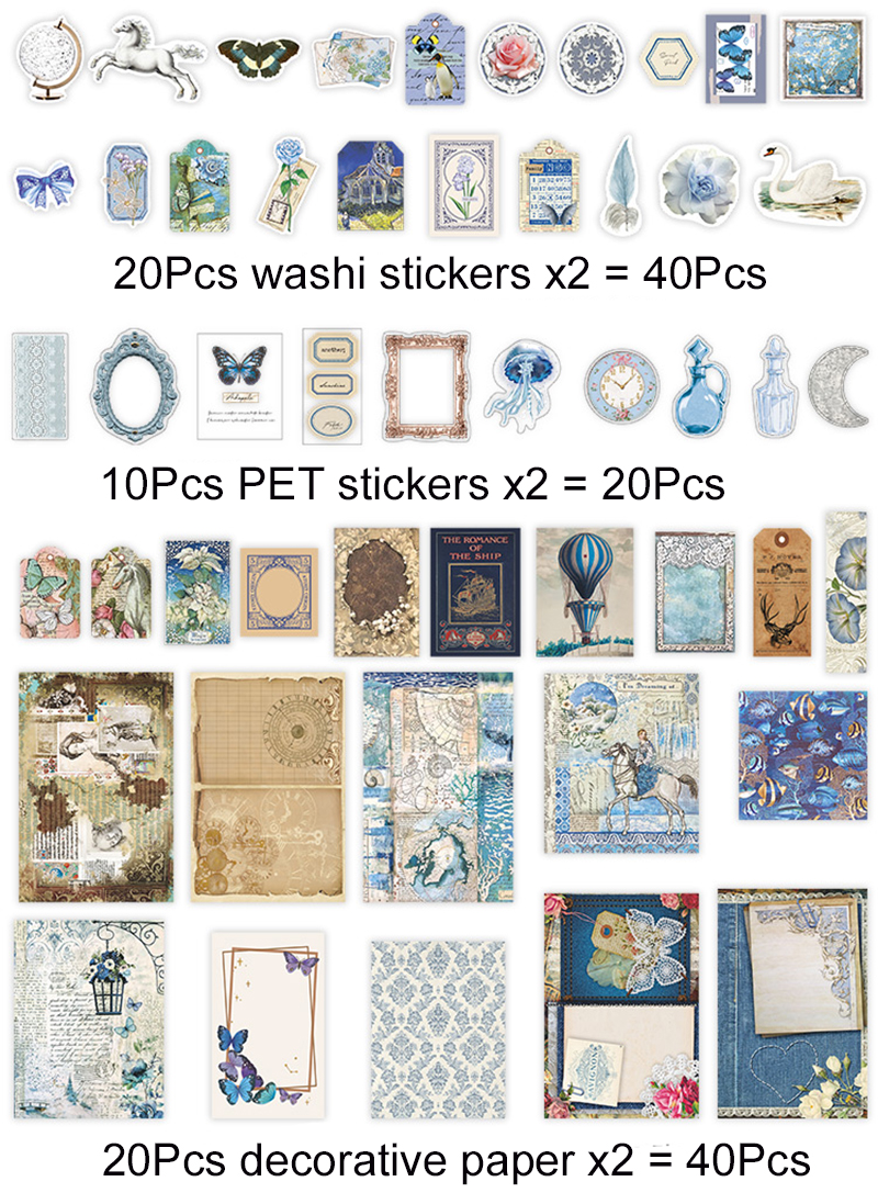 100 Stks/set Vintage Scrapbooking Stickers Diy Journaling Plakboek Zelfklevende Washi Papier Stickers Set Antieke Retro Natuurlijke: Set 4