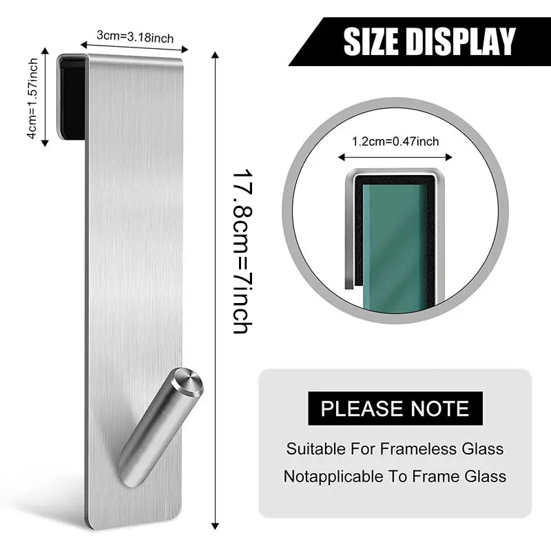 Badkamer Douchedeur Achterhaak Roestvrij Staal Over Glazen Deur Douche Handdoekenrek S-Vorm Badkamer Badjas Hanger Houder Haken