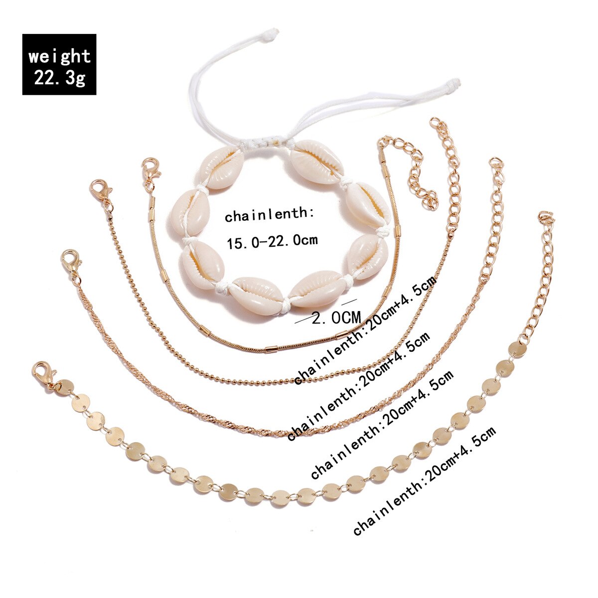 Bohemen Zwarte Golven Enkel Armband Set Voor Vrouwen Shell Rijst Kraal Ketting Op Voet Enkelbandje Vrouwelijke Boho Zomer Sieraden