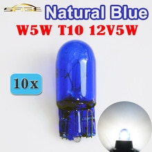 Hippcron T10 W5W 501 194 Natuurlijke Blauw Glas Signaal Lamp 12 V 5 W W2.1x9.5d Enkel Filament Super Witte Auto lamp (10 PCS)
