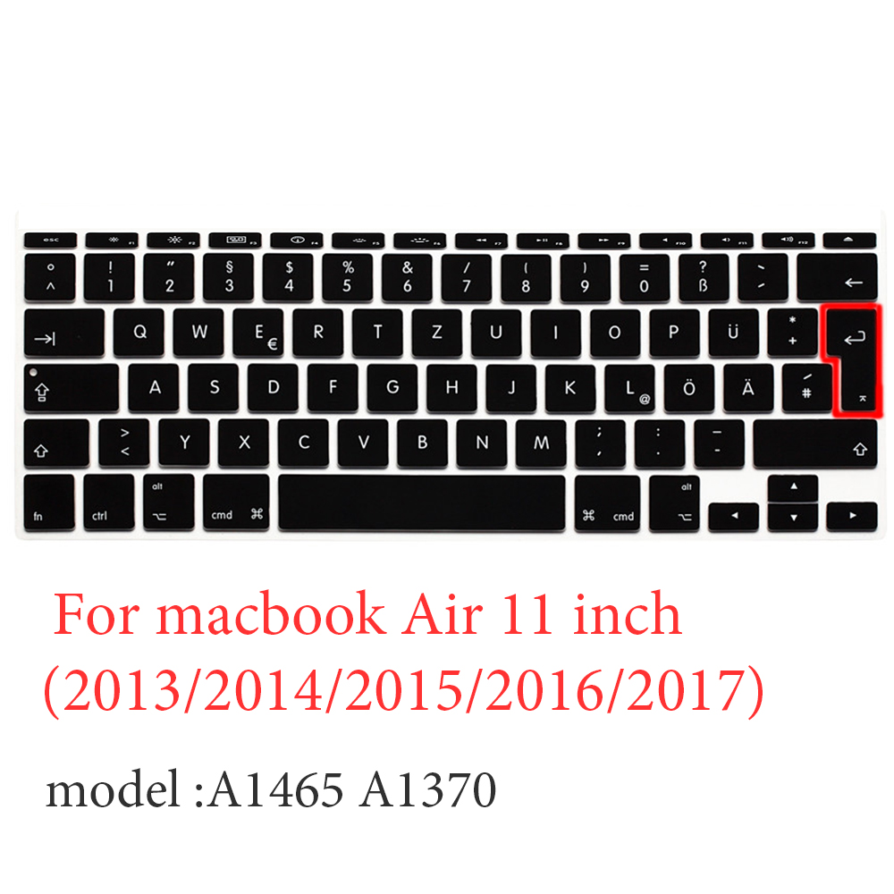 German Laptop Silicone Cover Laptop cover For macbook air 13 pro15 touchbar 11" Keyboard cover Dust-proof silicone keyboard case: Air 11