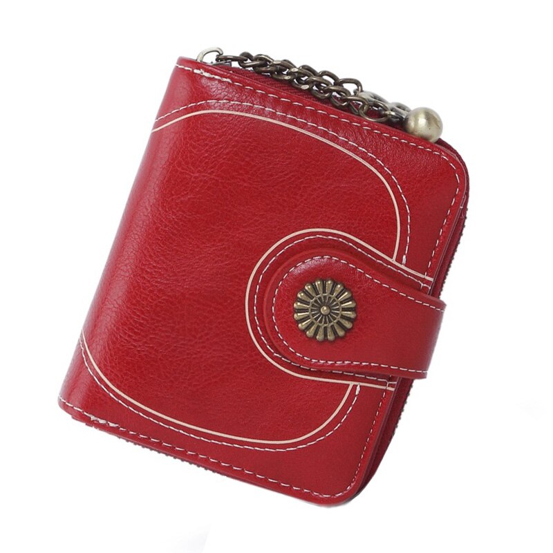 Large Capacity Women Wallets Pu Leather Female Purses Long Clutch Multifunctional Zipper Hasp Purse Phone Wallet Card Holder: Wine red S