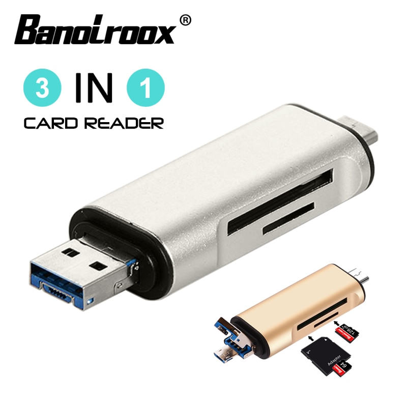 Banolroox High Speed 3 in 1 Card Reader Type-C/OTG/Microsd/TF картридер usb c micro for phone laptop accessories free adapter