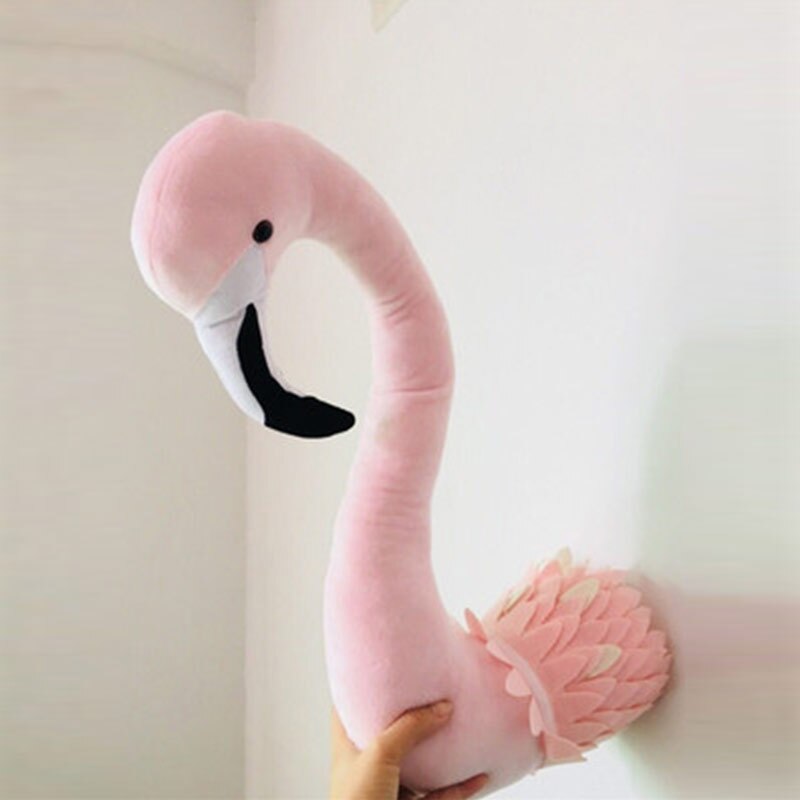 Baby børnehave 3d vægdekoration monteret kawaii fyldt elefant / giraf / zebra væghængende legetøj børneværelse dekor jul: Svanehoved