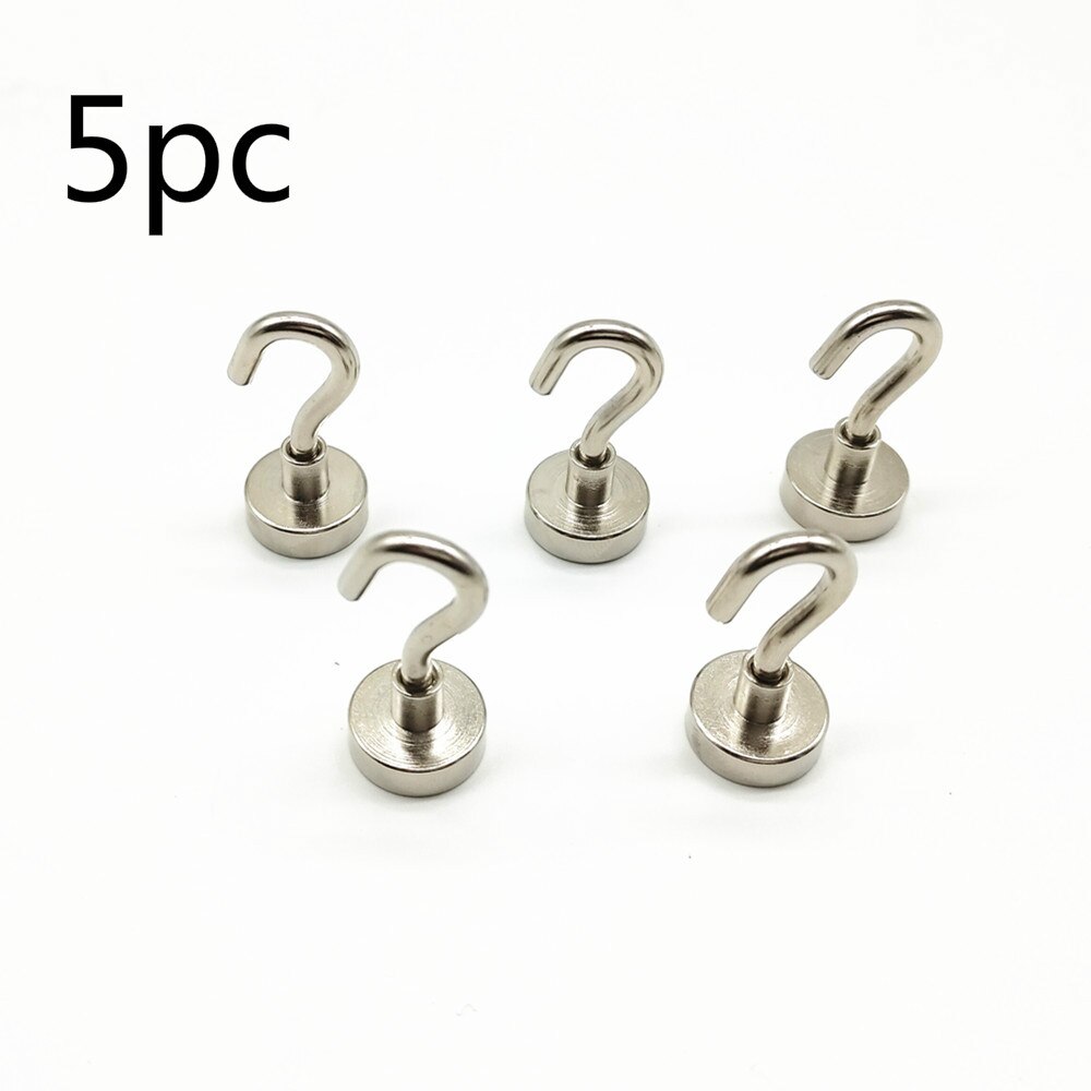 Ptsnet super sterk neodym magnet magnetisk krok henger nøkkel frakk kopp henger henger for hjemmelagring 16mm diameter 5kg strøm: 5pc