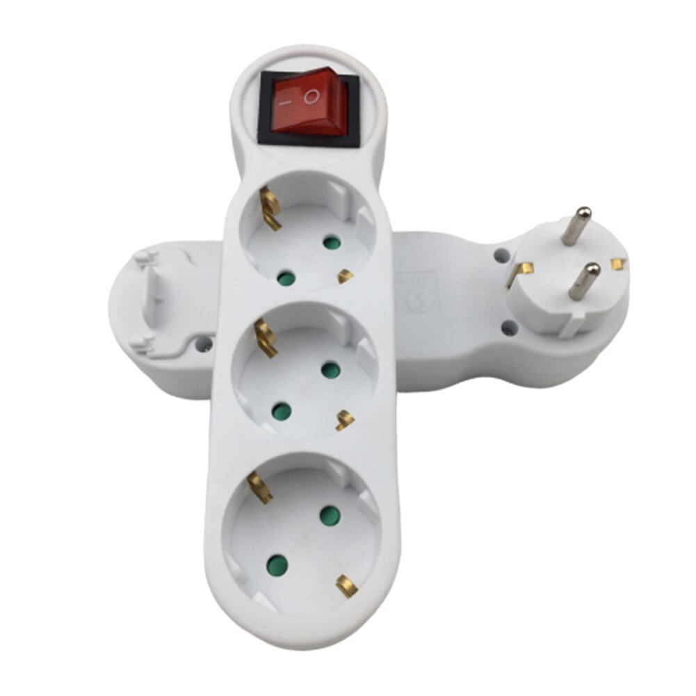 Expansion Convenient Conversion German Plug Triple Wireless Eu Standard Home Socket 1 To 3 Way 16A 250V Outlet Power Adapter